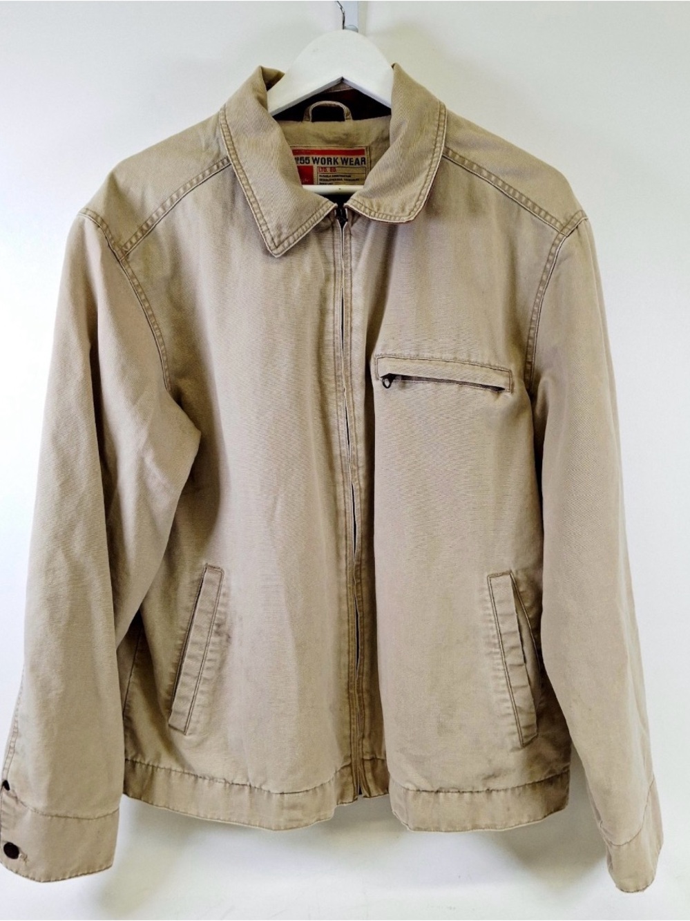 Workwear Men's Khaki Zip-Front Jacket